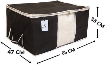 Kuber Industries 2 Piece Non Woven Underbed Storage Bag Set, Extra Large, Black