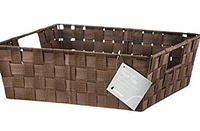 Whitmor Woven Strap Shelf Storage Tote Basket - Java 13 by 15 by 5 Brown