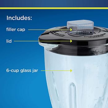 Oster Blstaj-Cb Blender 6-Cup Gla s Jar - Black Lid