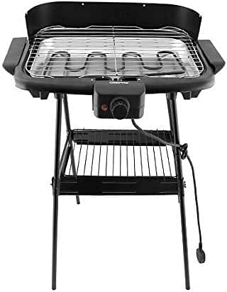 Geepas 2000W Electric Barbecue Grill Auto Thermostat Control With Overheat Protection Space Saving Waterproof Grill Chicken Beef Veggies & More Black Gbg5480