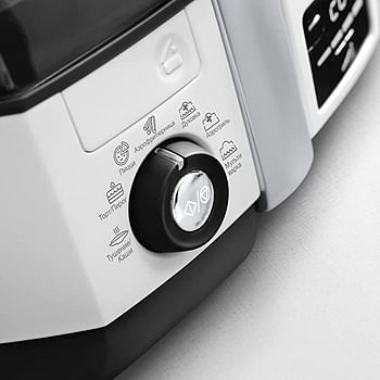 De'Longhi MultiFry Air Fryer With Surround Heating System , Multi Cooker Grilling, Broiling, Roasting, Cooking, Baking, and Toasting , 1.7 Kg Capacity , Programmable , FH1396/1 , White & Black