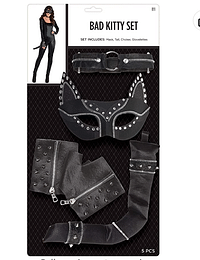 Bad Kitty Catwoman Costume Accessory Set- 4 pcs.