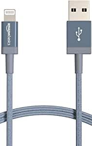 سلك كابل من النايلون USB-A إلى Lightning ، شاحن معتمد من MFi لأجهزة Apple iPhone ، iPad ، رمادي غامق ، 3 قدم