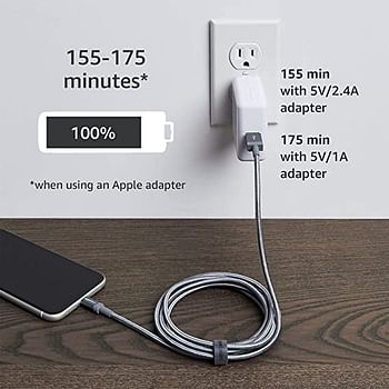 Nylon USB-A to Lightning Cable Cord, MFi Certified Charger for Apple iPhone, iPad, Dark Gray, 3-Ft