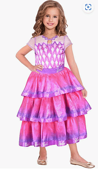 Amscan Kids Barbie Gemstone Ball Gown Costume Girls Pink