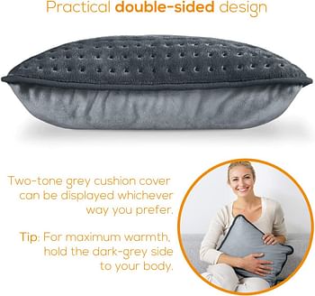 Beurer HK48 Cosy Heated Cushion Extra soft reversible cover, Grey