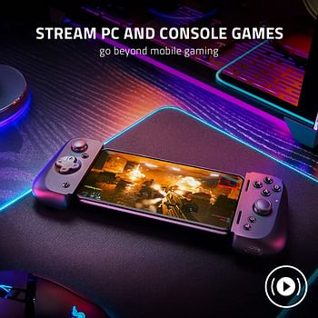 Razer Kishi V2 Mobile Gaming Controller for Android: Console Quality Gaming Controls Universal Fit with Extendable Bridge Stream PC, Black, RZ06-04180100-R3M1