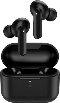 "QCy" T10 Wireless Earbuds with 4 Microphones, ENC Noise-Cancelling, Dynamic-armature Driver, 10 mins Quick Charge, Punchy Bass, Touch Control Bluetooth 5.0 Earphones, USB-C T10 1.2 - Black