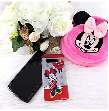 Disney Minnie Mouse Ultra-Thin Slim, Protective Flexible, Phone Case Compatible with Samsung Galaxy S10, Multicolor, TRHA2296