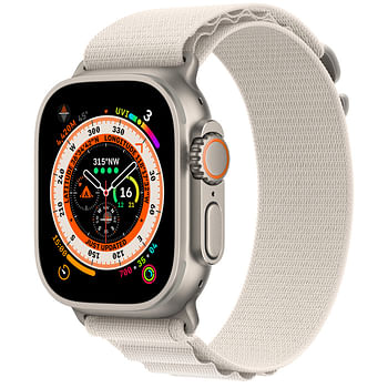 Apple Watch Ultra 49mm, GPS + Cellular Titanium Case with Starlight Alpine Loop