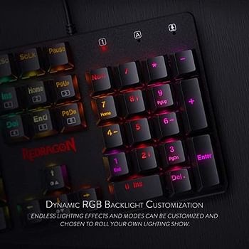 Redragon K589 Shrapnel Mechanical Keyboard Red Switch 104 Keys Black