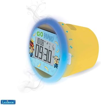 Lexibook by Sensorwake Universal Despicable Me Minions The Olfactory alarm clock  relaxing light FM radio, battery operated or USB cable CS100DES - yellow/blue