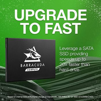 Seagate BarraCuda Q1 SSD 480GB Internal Solid State Drive – 2.5 Inch SATA 6Gb/s for PC Laptop Upgrade 3D QLC NAND (ZA480CV1A001  SATA SSD   Pattern   Hard Drive   480GB