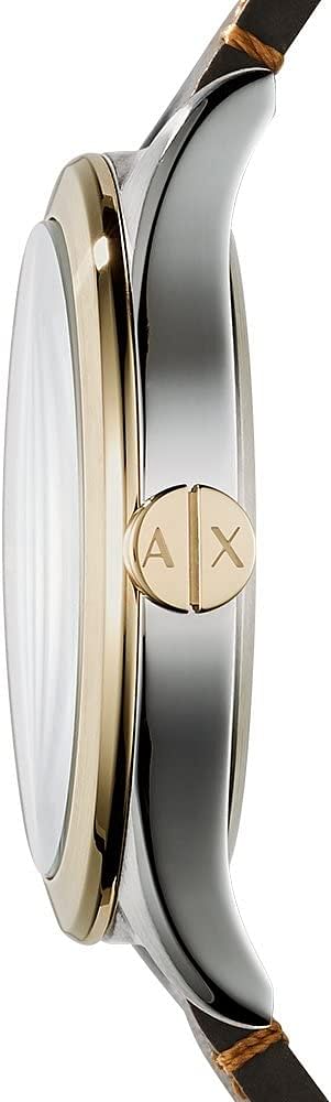 ساعة رسمية للرجال من الجلد البني من ارماني اكستشنج طراز AX2334