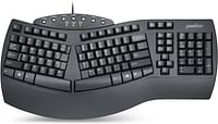 Perixx Periboard-512 Ergonomic Split Keyboard - Natural Ergonomic Design Black Bulky Size 19.09"x9.29"x1.73", US English Layout