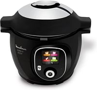 MOULINEX Cookeo+ Connect Smart Multicooker, 6 Liters, 100 Built-in Recipes, Bluetooth-Connected App, black, 1220-1450 Watts, CE857827 Cookeo+ Connect