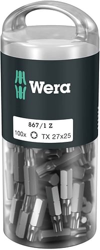 Wera 05072450001 DIY bit for Socket Screws 867/1-100 pcs TX27x25mm, Silver