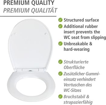 Wenko, Toilet Seat Deep Sea, Duroplast, Ocean Design, Non-Slam Anti-Bacterial Seat For Bathroom, Soft Close & Easy Clean, 38X44.5cm, Multicoloured