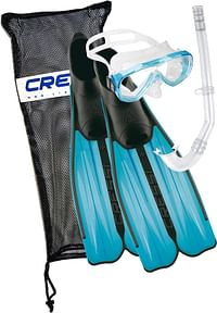 Cressi Rondinella Fins Plus Onda Mask Plus Gringo Snorkeling Set/Aquamarine|Black/4|5 UK