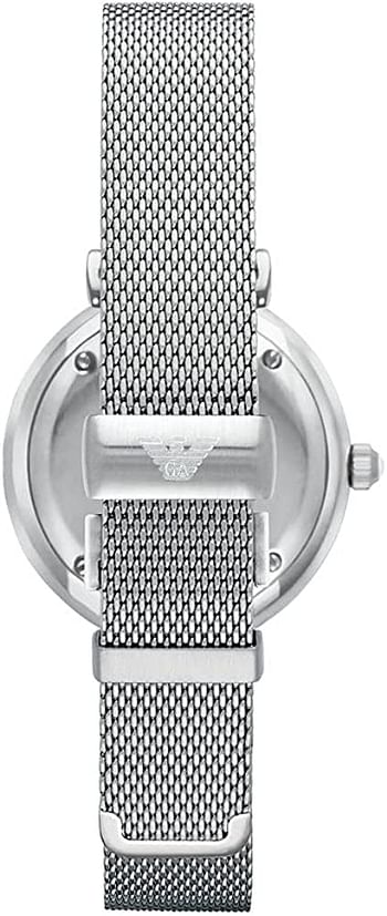 Emporio Armani Woman's Watch - Mother of Pearl MOP dial Silver/Mesh Bracelet One size Bracelet