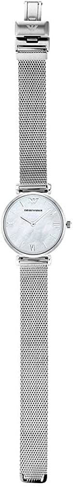 Emporio Armani Woman's Watch - Mother of Pearl MOP dial Silver/Mesh Bracelet One size Bracelet