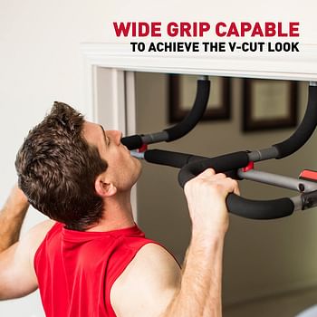 Perfect Fitness Multi-Gym Doorway Pull Up Bar and Portable Gym System /Elite - Ergonomic Wide Grip