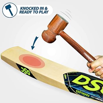 Dsc Condor Scud Kashmir Willow Cricket Bat For Leather Ball | Size-6 | Light Weight | Ready To Play| Free Cover|