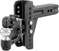 CURT 45908 Adjustable Pintle Hitch Combination, 2-1/2-Inch Receiver, 6-Inch Drop, 2-5/16-Inch Ball, 20,000 lbs