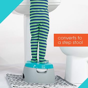 Summer 3-in-1 Train with Me Potty Seat Topper and Stepstool for Toddler Training and Beyond Easy to Empty and Clean Space Saving, Multicolor, 12.7x7.7x14.8"(Pack of 1)