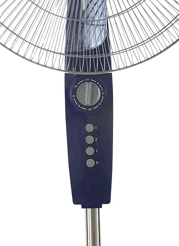 Olsenmark Stand Fan, 16 Inch - Piano Button Switches, 3 Speed Settings - 5 Leaf ABS Transparent Blades - Adjustable Height - Horizontal Oscillation - Cooling For Summer in the Home/Office  	Olsenmark Colour 	White/Black