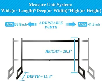 Over The Sink Dish Drying Rack, SNTD Width Adjustable（32"≤Sink Size ≤ 40"） Stainless Steel Kitchen Supplies Storage Counter Organizer, Black