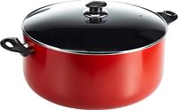 Royalford 36 c.m Aluminium Casserole with Glass Lid Portable Durable with Ergonomic Handle & 3 Layer Non Stick Coating, Compatible with Gas, Induction & Hot Plate, & Halogen, Multicolor, RF9909
