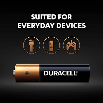 Duracell - AAA 1.5V Alkaline LR03 / MN2400 Batteries Long Lasting Power - Pack of 20 - 10 Years Shelf Life