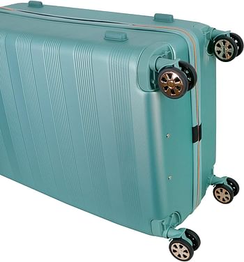 Senator Unisex Travel Luggage ABS Lightweight 4 Quiet 360° Double spinner Wheel Suitcase with Built-In TSA Type lock A5125 (Checked Luggage 32-Inch, Light Green)