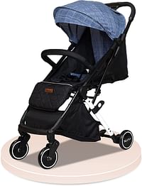 Nurtur Bravo Baby/Kids Travel Stroller 0 36 months, Storage Basket, Detachable Bumper, 5 Point Safety Harness, Compact Foldable Design, Grey