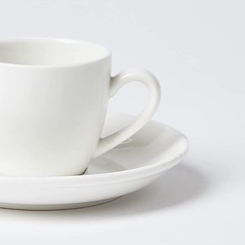 Porceletta Porcelain Espresso Cup and Saucer, 80 ml Capacity, Ivory
