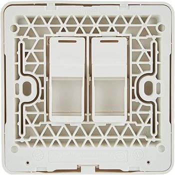 Schneider Electric E8332RJS_WG AvatarOn Gold - 2 Gang Keystone Wallplate with Shutter without Ketstone Jack RJ-45