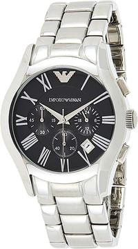 Emporio Armani Mens Quartz Watch, Analog Display and Stainless Steel Strap AR0673 - Silver