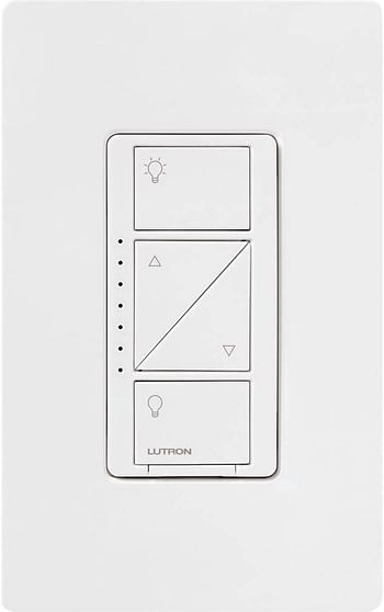 Lutron Caseta Smart Home Dimmer Switch, Works with Alexa, Apple HomeKit, and the Google Assistant | for LED Light Bulbs, Incandescent Bulbs and Halogen Bulbs | PD-6WCL-WH | White/Smart Dimmer/White/1 Pack