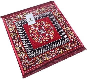 Kuber Industries Red Pooja Aasan, Mat Set Of 2 Pcs (2 Ft X 2 Ft), Maroon, SKUKI001073, Pooja Mat Set /MultiColor/One Size