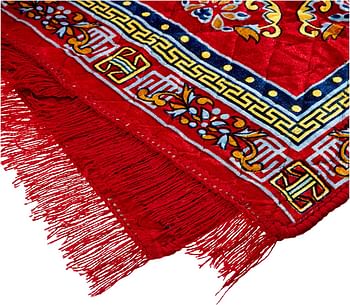 Kuber Industries Red Pooja Aasan, Mat Set Of 2 Pcs (2 Ft X 2 Ft), Maroon, SKUKI001073, Pooja Mat Set /MultiColor/One Size