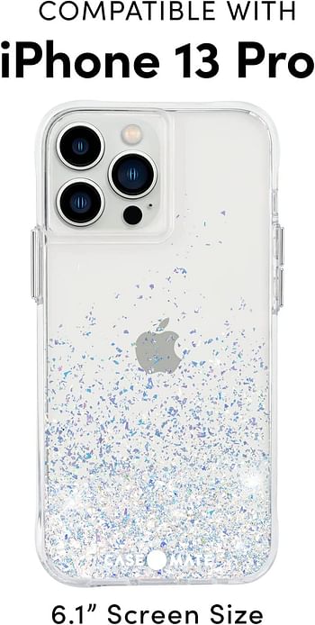 Case-Mate - Twinkle Ombre - Case for iPhone 13 Pro - Reflective Foil Elements - 10 ft Drop Protection - 6.1 Inch - Ombre Stardust