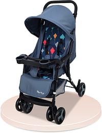 Nurtur Ryder Lightweight Baby Stroller Storage Basket, Detachable Food Tray, 5 point harness, Adjustable Canopy, Reclining Seat and Leg rest, 0 36 months, Dark Blue Official Nurtur Product, Multicolor