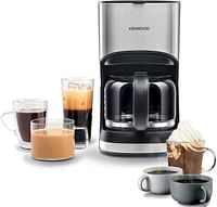 Kenwood Coffee Machine Up To 12 Cup Coffee Maker For Drip Coffee And Americano 900W 40 Min Auto Shut Off, REUSable Filter, Anti Drip Feature, Warming Plate And Easy To Clean Cmm10.000Bm Black/Silver