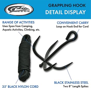 Szco Supplies Grappling Hook With Cord Multi color