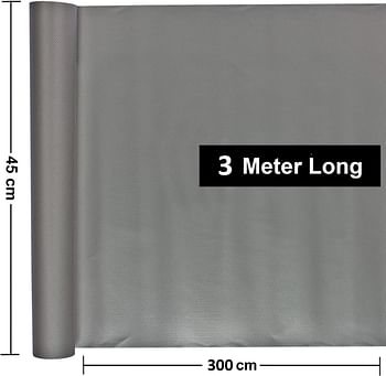 Kuber Industries Multipurpose Textured Super Strong Anti-Slip Mat Liner,Size 45X300 Cm (3 Meter Roll, Grey)