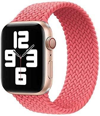 WIWU Unisex Braided Solo Loop Watchband For iWatch, 38-40mm / S:130mm, Pink