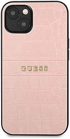 GUESS GUHCP13SPCRBPI Case for iPhone13 Mini 5.4 Inches Pink Croco Strap Collection