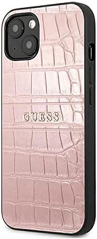 GUESS GUHCP13SPCRBPI Case for iPhone13 Mini 5.4 Inches Pink Croco Strap Collection