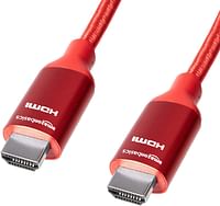 كيبل HDMI عالي السرعة 4 كية بجودة ممتازة من سلك مجدول ، احمر- 6 قدم